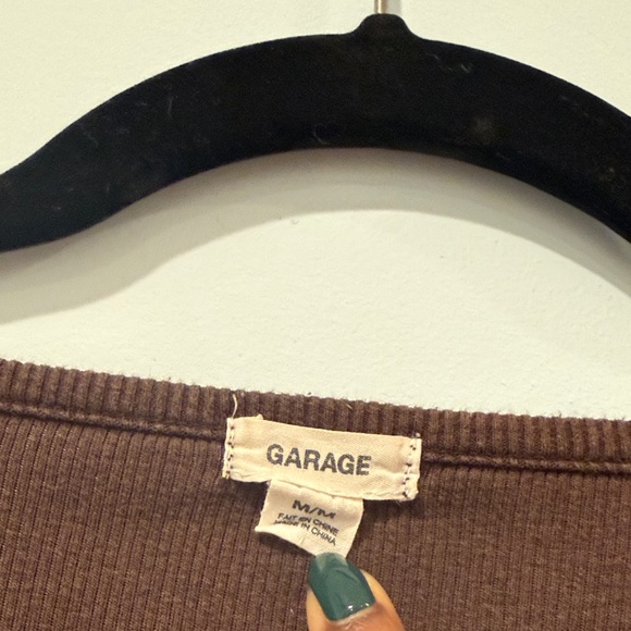 Garage Chocolate Long Sleeve Crop Top (Size: Medium) - Picture 2 of 3